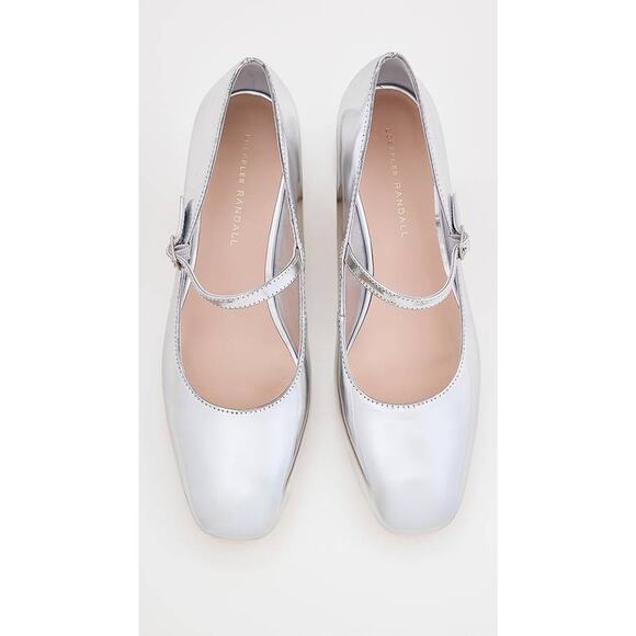 Loeffler Randall Lyra Mary Jane Pumps in Silver 8.5 - Picture 3 of 5
